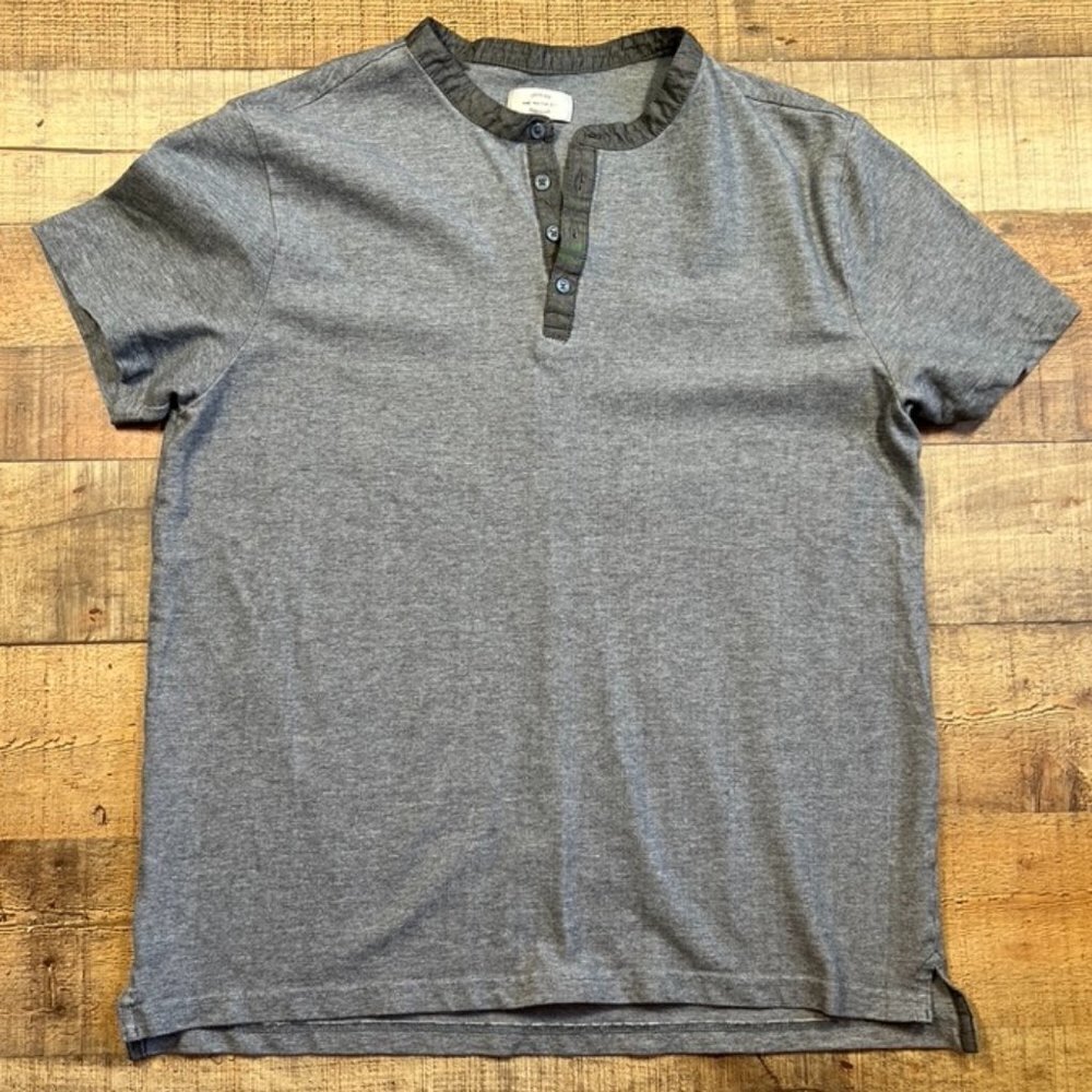 Men's Gray Sons of Fortune Henley Shirt size Large